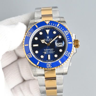Rolex Submariner 41mm 3235 Movement 904L Steel Blue Bezel Two-tone Gold Strap Watch